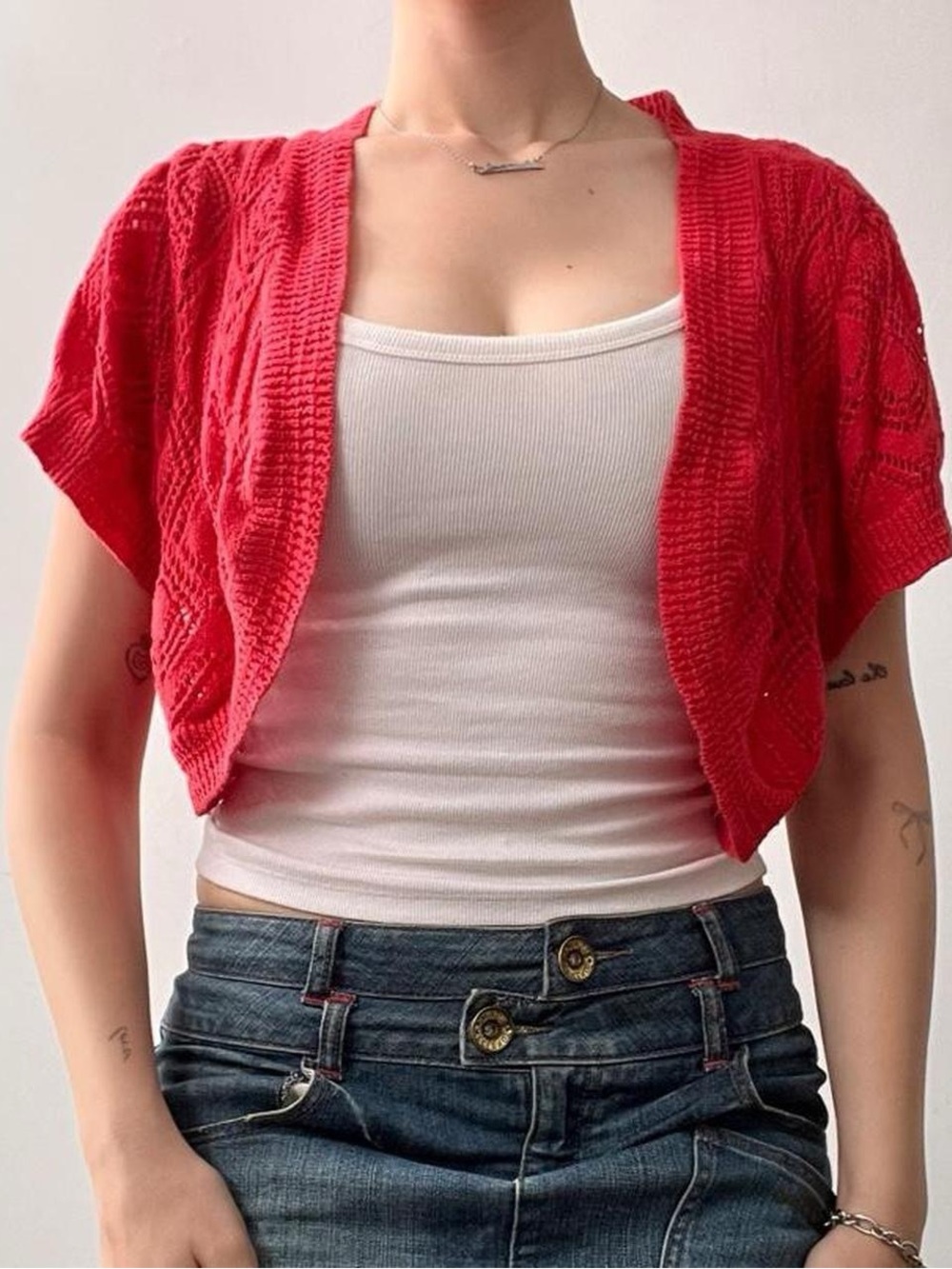 Y2K Cropped Bolero Cardigan